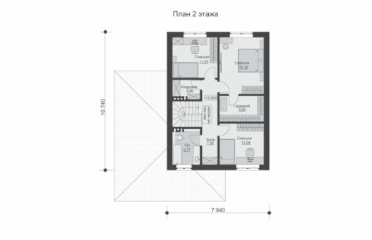 Двухэтажный дом с гаражом и четырьмя спальнями